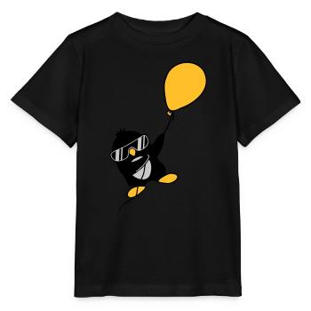 Le pingouin ballon s’envole - T-shirt bio MINI CREATOR Stanley/Stella Enfant - noir - Devant - Mikhail (115cm)