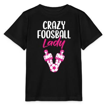 Foosball Lady Women Funny Table Soccer Player - Stanley/Stella Kinder T-Shirt MINI CREATOR  - Schwarz - Vorne - Mikhail (115cm)