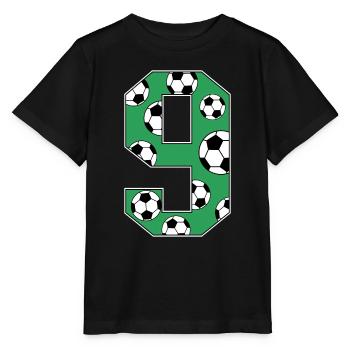 9 Birthday Football Green - Stanley/Stella MINI CREATOR Kids’ T-Shirt - black - Front - Mikhail (115cm)