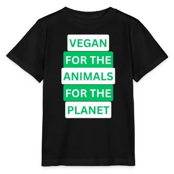 Veganer Stil mit Herz: Einzigartiges Design - Stanley/Stella Kinder T-Shirt MINI CREATOR  - Schwarz - Vorne - Mikhail (115cm)