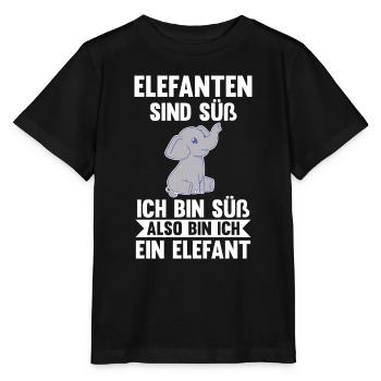 Elefant Elefanten - Stanley/Stella Kinder T-Shirt MINI CREATOR  - Schwarz - Vorne - Mikhail (115cm)