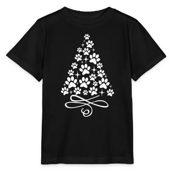Pattes de chien pattes de chat arbre de Noël animal de compagnie - T-shirt bio MINI CREATOR Stanley/Stella Enfant - noir - Devant - Mikhail (115cm)