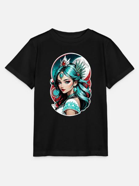 Indische Prinzessin - Aztek - Stanley/Stella Kinder T-Shirt MINI CREATOR  - Schwarz