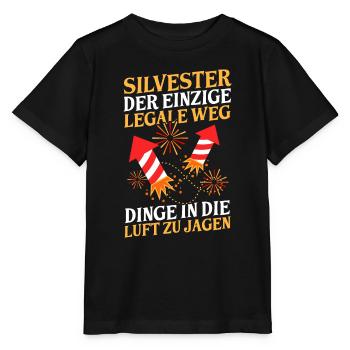 Neujahr Feuerwerk Silvester - Stanley/Stella Kinder T-Shirt MINI CREATOR  - Schwarz - Vorne - Mikhail (115cm)