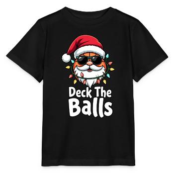 Basketball Im Weihnachtsmannkostüm Deck The Balls - Stanley/Stella Kinder T-Shirt MINI CREATOR  - Schwarz - Vorne - Mikhail (115cm)