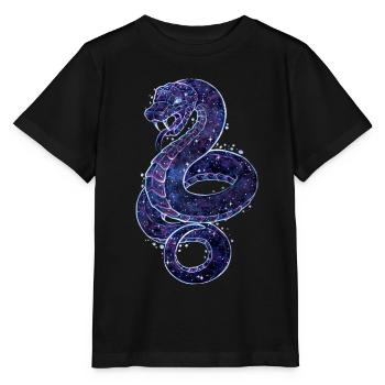 Cool Galaxy Schange Reptil Galaxytier Sternzeichen - Stanley/Stella Kinder T-Shirt MINI CREATOR  - Schwarz - Vorne - Mikhail (115cm)