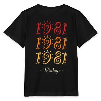 Jahrgang 1981 - Stanley/Stella Kinder T-Shirt MINI CREATOR  - Schwarz - Vorne - Mikhail (115cm)
