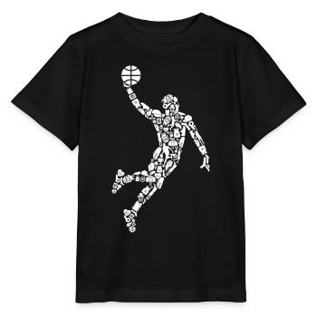 Basketballer Symbole Basketballspieler Basketball - Stanley/Stella Kinder T-Shirt MINI CREATOR  - Schwarz - Vorne - Mikhail (115cm)