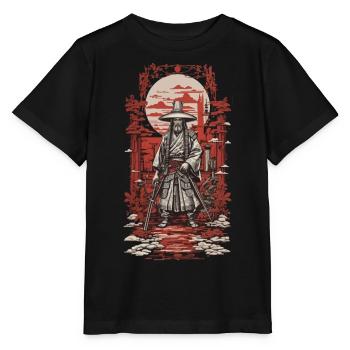 Samurai Vintage Schwertkämpfer Ästhetik Japan - Stanley/Stella Kinder T-Shirt MINI CREATOR  - Schwarz - Vorne - Mikhail (115cm)
