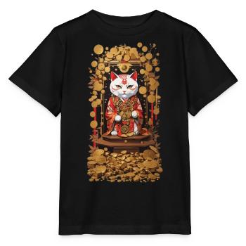 Esthétique Chat porte-bonheur Japon Chat porte-bonheur - T-shirt bio MINI CREATOR Stanley/Stella Enfant - noir - Devant - Mikhail (115cm)