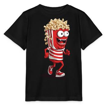 Popcorn Monster Halloween Movie Night Fun - Stanley/Stella MINI CREATOR Kids’ T-Shirt - black - Front - Mikhail (115cm)