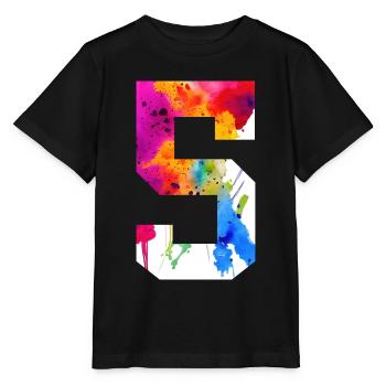 NUMMER 5 JAHRE ALT 5. GEBURTSTAG - Stanley/Stella Kinder T-Shirt MINI CREATOR  - Schwarz - Vorne - Mikhail (115cm)