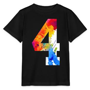 NUMBER 4 YEARS 4TH BIRTHDAY - Stanley/Stella MINI CREATOR Kids’ T-Shirt - black - Front - Mikhail (115cm)