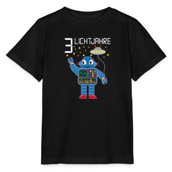 Roboter gratuliert 3 Lichtjahre alt drei Jahre - Stanley/Stella Kinder T-Shirt MINI CREATOR  - Schwarz - Vorne - Mikhail (115cm)