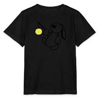 Ein niedlicher Hase mit Laterne - Stanley/Stella Kinder T-Shirt MINI CREATOR  - Schwarz - Vorne - Mikhail (115cm)