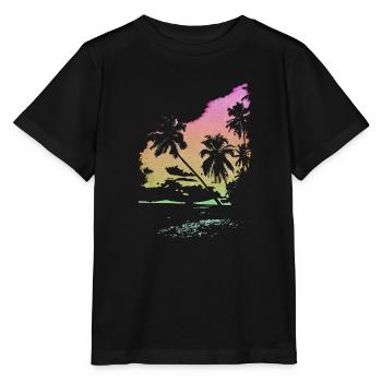 Été, soleil, plage - T-shirt bio MINI CREATOR Stanley/Stella Enfant - noir - Devant - Mikhail (115cm)