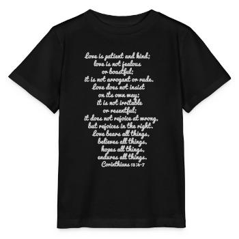 Korinther 13: 4-7 - Stanley/Stella Kinder T-Shirt MINI CREATOR  - Schwarz - Vorne - Mikhail (115cm)