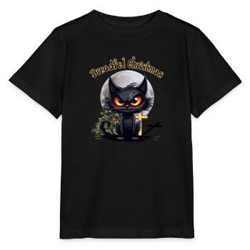 Dreadful Christmas Grummelige Wütende Katze - Stanley/Stella Kinder T-Shirt MINI CREATOR  - Schwarz - Vorne - Mikhail (115cm)