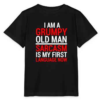 Lustiges mürrisches altes Mann-Sarkasmus-T-Shirt - Stanley/Stella Kinder T-Shirt MINI CREATOR  - Schwarz - Vorne - Mikhail (115cm)