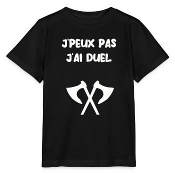J’peux pas j’ai duel - T-shirt bio MINI CREATOR Stanley/Stella Enfant - noir - Devant - Mikhail (115cm)