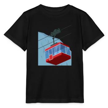 cable car red winter - Stanley/Stella MINI CREATOR Kids’ T-Shirt - black - Front - Mikhail (115cm)