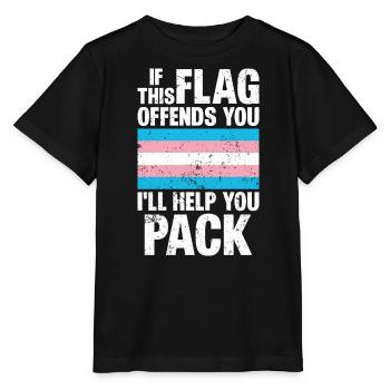 trans tif diese Flagge beleidigt dich Ich helfe dir beim Packen - Stanley/Stella Kinder T-Shirt MINI CREATOR  - Schwarz - Vorne - Mikhail (115cm)