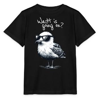 Watt va à Coole Möwe Nordsee Spruch - T-shirt bio MINI CREATOR Stanley/Stella Enfant - noir - Devant - Mikhail (115cm)