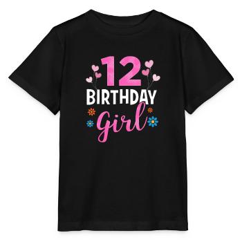 Birthday Girl - 12 years old - Stanley/Stella MINI CREATOR Kids’ T-Shirt - black - Front - Mikhail (115cm)
