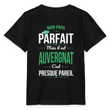Mon papa n'est pas parfait - Auvergnat - T-shirt bio MINI CREATOR Stanley/Stella Enfant - noir - Devant - Mikhail (115cm)
