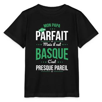 Mon papa n'est pas parfait - Basque - T-shirt bio MINI CREATOR Stanley/Stella Enfant - noir - Devant - Mikhail (115cm)