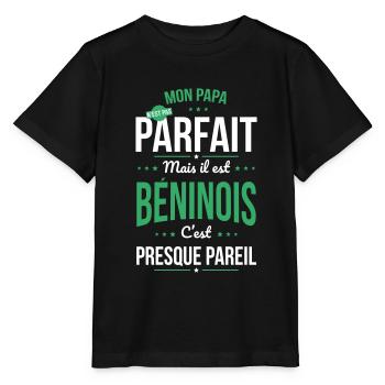 Mon papa n'est pas parfait - Béninois - T-shirt bio MINI CREATOR Stanley/Stella Enfant - noir - Devant - Mikhail (115cm)