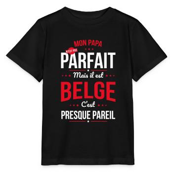 Mon papa n'est pas parfait - Belge - T-shirt bio MINI CREATOR Stanley/Stella Enfant - noir - Devant - Mikhail (115cm)