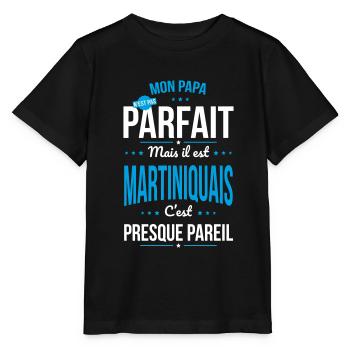 Mon papa n'est pas parfait - Martiniquais - T-shirt bio MINI CREATOR Stanley/Stella Enfant - noir - Devant - Mikhail (115cm)