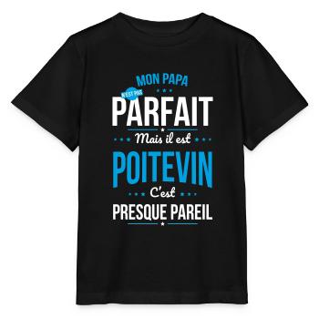 Mon papa n'est pas parfait - Poitevin - T-shirt bio MINI CREATOR Stanley/Stella Enfant - noir - Devant - Mikhail (115cm)