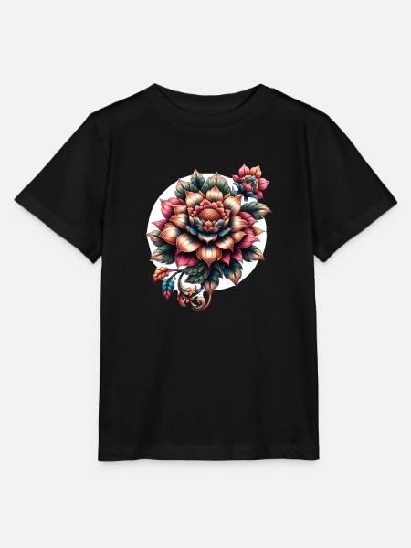 Schöne Blume - Stanley/Stella Kinder T-Shirt MINI CREATOR - Schwarz