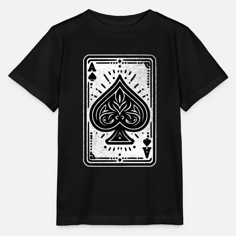 Carte As de pique - T-shirt bio MINI CREATOR Stanley/Stella Enfant - noir