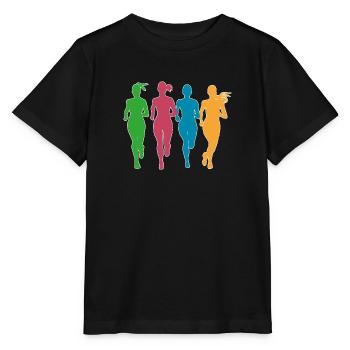 Joggerinnen in Action - Stanley/Stella Kinder T-Shirt MINI CREATOR  - Schwarz - Vorne - Mikhail (115cm)