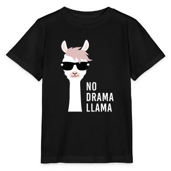 no drama llama alpaca gift Lama saying - Stanley/Stella MINI CREATOR Kids’ T-Shirt - black - Front - Mikhail (115cm)