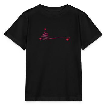 arbre de Noël avec le coeur - T-shirt bio MINI CREATOR Stanley/Stella Enfant - noir - Devant - Mikhail (115cm)