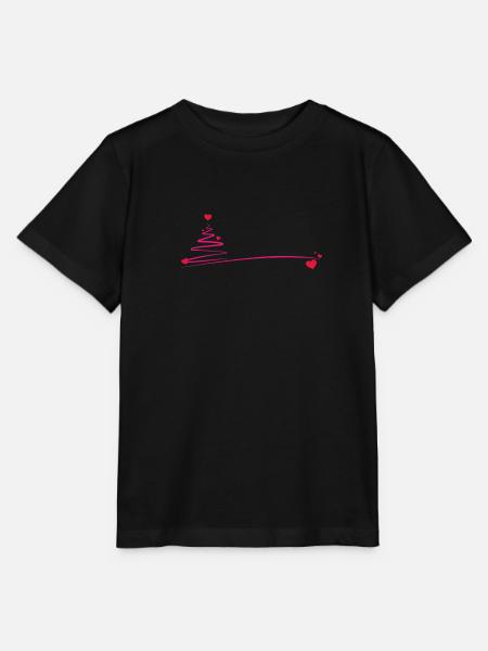 Weihnachtsbaum mit Herzen - Stanley/Stella Kinder T-Shirt MINI CREATOR - Schwarz