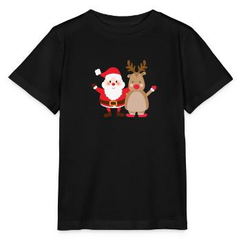 rudolph santa - Stanley/Stella MINI CREATOR Kids’ T-Shirt - black - Front - Mikhail (115cm)