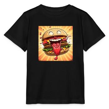 Crazy Burger - Stanley/Stella MINI CREATOR Kids’ T-Shirt - black - Front - Mikhail (115cm)