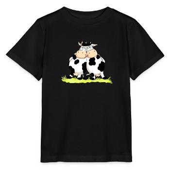 Twin Cows - Stanley/Stella Kinder T-Shirt MINI CREATOR  - Schwarz - Vorne - Mikhail (115cm)