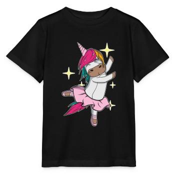 Ballet Ballerina Girl Dancer Unicorn - Stanley/Stella MINI CREATOR Kids’ T-Shirt - black - Front - Mikhail (115cm)