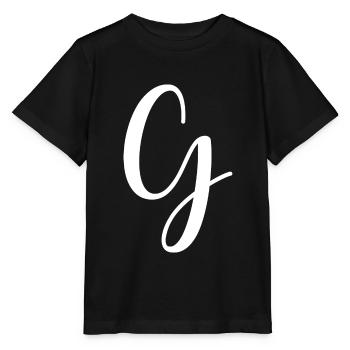 Calligraphy, initial G - Stanley/Stella MINI CREATOR Kids’ T-Shirt - black - Front - Mikhail (115cm)