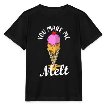 tu me fais fondre Design pour un dicton alimentaire et - T-shirt bio MINI CREATOR Stanley/Stella Enfant - noir - Devant - Mikhail (115cm)