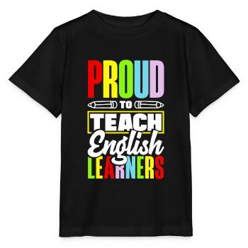 ESL Teacher Linguist Multilingual Teaching Proud - Stanley/Stella MINI CREATOR Kids’ T-Shirt - black - Front - Mikhail (115cm)