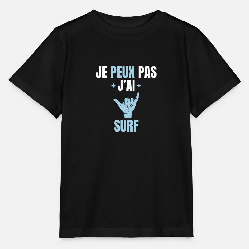 Je peux pas j'ai surf - T-shirt bio MINI CREATOR Stanley/Stella Enfant - noir