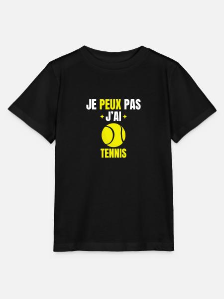 je peux pas j'ai tennis - T-shirt bio MINI CREATOR Stanley/Stella Enfant - noir