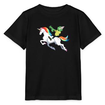 Happy Halloween Einhorn Zombie lustig Geschenk - Stanley/Stella Kinder T-Shirt MINI CREATOR  - Schwarz - Vorne - Mikhail (115cm)